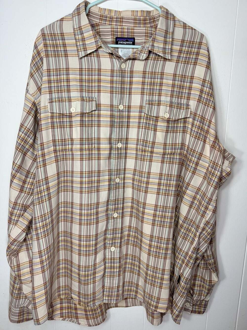 Patagonia Men's Plaid Long Sleeve Organic Cotton Button Down Shirt XXL